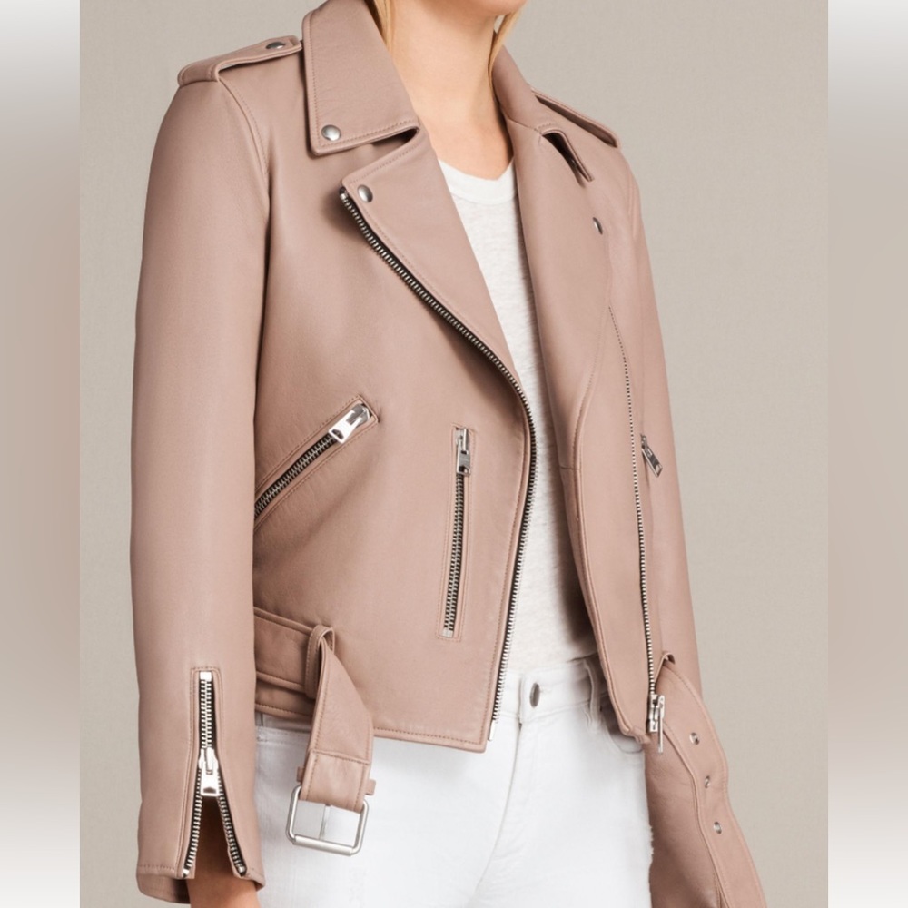 Allsaints black balfern leather biker jacket 6